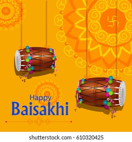 easy to edit vector illustration of celebration of Punjabi festival Baisakhi background