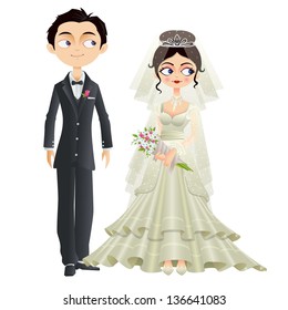 easy to edit vector illustration of Christian wedding couple