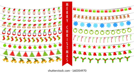 easy to edit vector illustration of Christmas Bunting