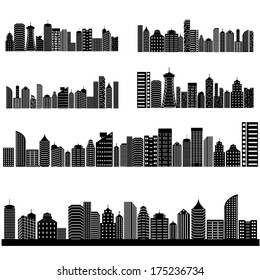 easy to edit vector illustration of cityscape with skyscraper building