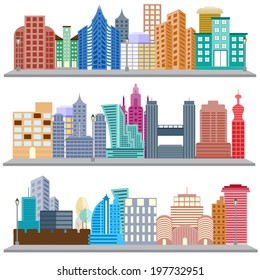 easy to edit vector illustration of cityscape with skyscraper building