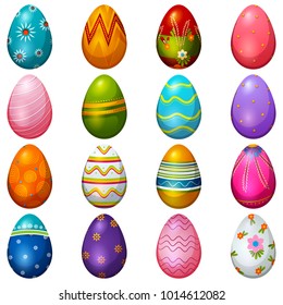 easy to edit vector illustration of colorful painted egg Happy Easter greeting background