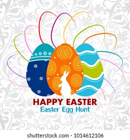 easy to edit vector illustration of colorful painted egg Happy Easter greeting background