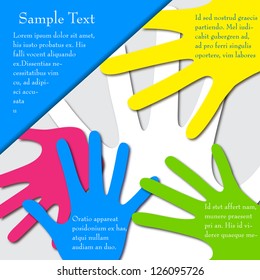 easy to edit vector illustration of colorful hand