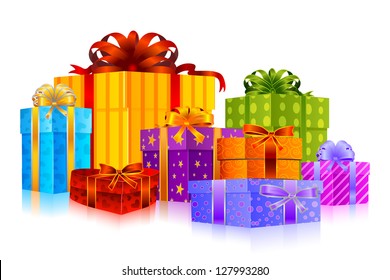 easy to edit vector illustration of colorful gift