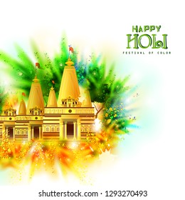 easy to edit vector illustration of Colorful Happy Hoil background for festival of colors in India