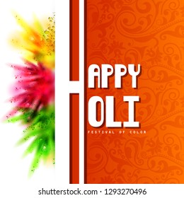 easy to edit vector illustration of Colorful Happy Hoil background for festival of colors in India