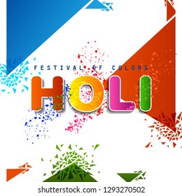 easy to edit vector illustration of Colorful Happy Hoil background for festival of colors in India