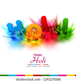 easy to edit vector illustration of Colorful Happy Hoil background for festival of colors in India