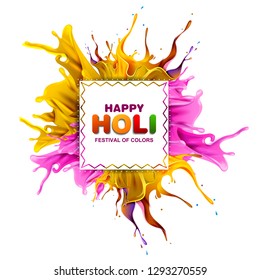 easy to edit vector illustration of Colorful splash for Holi background