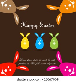 easy to edit vector illustration of colorful Easter bunny