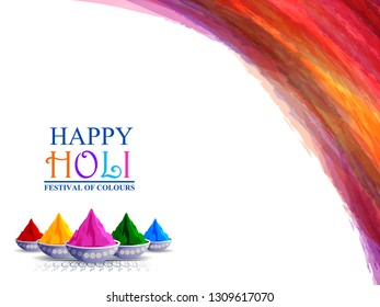 easy to edit vector illustration of Colorful Happy Hoil background for festival of colors in India