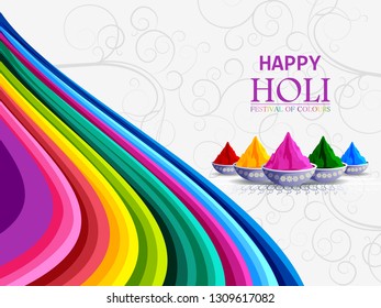 easy to edit vector illustration of Colorful Happy Hoil background for festival of colors in India