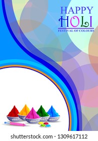 easy to edit vector illustration of Colorful Happy Hoil background for festival of colors in India