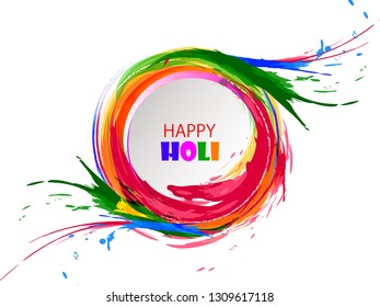 easy to edit vector illustration of Colorful splash for Holi background