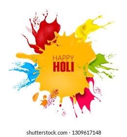 easy to edit vector illustration of Colorful splash for Holi background