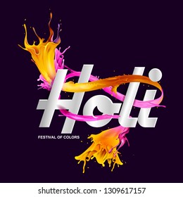 fácil de editar Ilustración vectorial de salpicadura colorida para el fondo de Holi