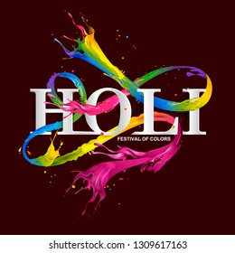 easy to edit vector illustration of Colorful splash for Holi background