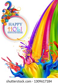 easy to edit vector illustration of Colorful splash for Holi background