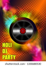 easy to edit vector illustration of Colorful Happy Hoil Party background for festival of colors in India
