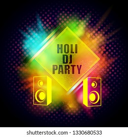 easy to edit vector illustration of Colorful Happy Hoil Party background for festival of colors in India