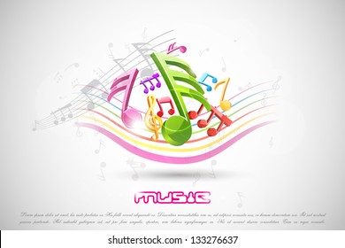 easy to edit vector illustration of colorful music design for background