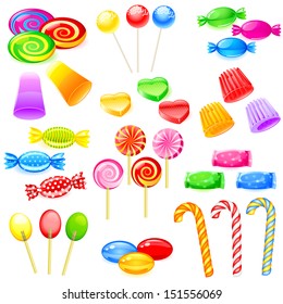 easy to edit vector illustration of colorful sweet candies