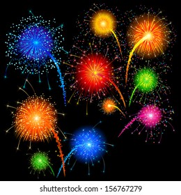 easy to edit vector illustration of colorful firework