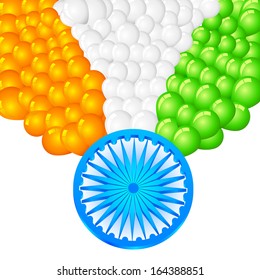 easy to edit vector illustration of colorful Balloon on Indian flag background