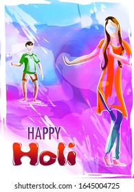 easy to edit vector illustration of colorful Happy Hoil background for festival of colors in India