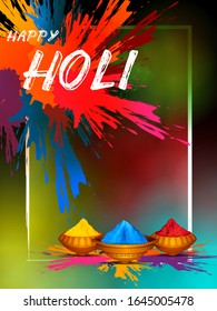 easy to edit vector illustration of Colorful Happy Hoil background for festival of colors in India