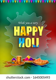 fácil de editar ilustración vectorial de fondo del Corredor Feliz colorido para festival de colores en India