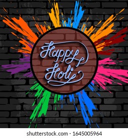 easy to edit vector illustration of Colorful splash for Holi background