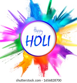 fácil de editar ilustración vectorial de fondo del Corredor Feliz colorido para festival de colores en India