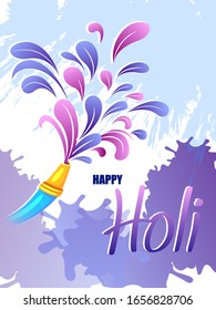easy to edit vector illustration of Colorful Happy Hoil background for festival of colors in India
