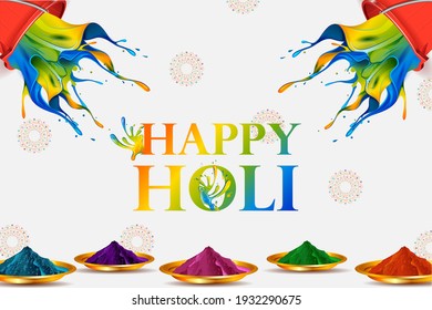 easy to edit vector illustration of Colorful background for festival of colors Holi celebrated in India