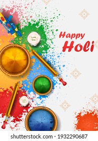 easy to edit vector illustration of Colorful background for festival of colors Holi celebrated in India