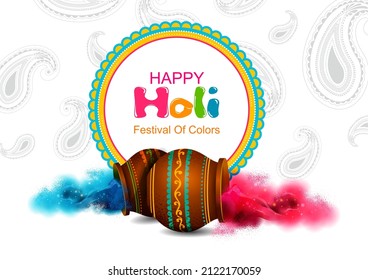 easy to edit vector illustration of Colorful background for festival of colors Holi celebrated in India
