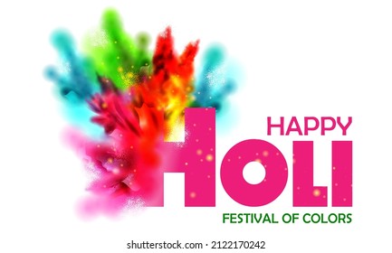 leicht zu bearbeiten Vektorgrafik von buntem Hintergrund für das Festival der Farben Holi gefeiert in Indien