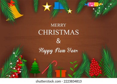 easy to edit vector illustration of colorful gift for Merry Christmas holiday celebration 