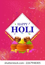 easy to edit vector illustration of Colorful background for festival of colors Holi celebrated in India