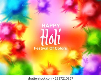 easy to edit vector illustration of Colorful background for festival of colors Holi celebrated in India