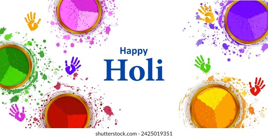 easy to edit vector illustration of Colorful background for festival of colors Holi celebrated in India