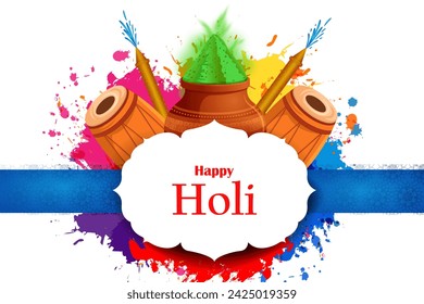 easy to edit vector illustration of Colorful background for festival of colors Holi celebrated in India