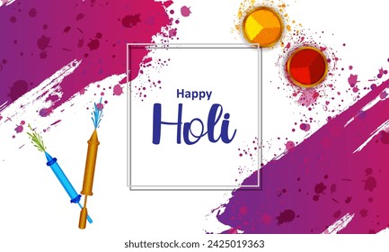 easy to edit vector illustration of Colorful background for festival of colors Holi celebrated in India