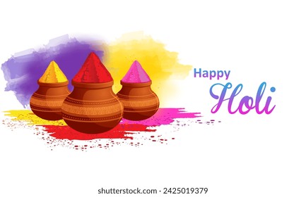 easy to edit vector illustration of Colorful background for festival of colors Holi celebrated in India