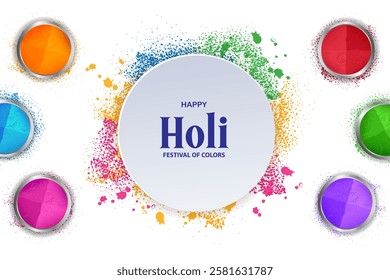 easy to edit vector illustration of Colorful background for festival of colors Holi celebrated in India