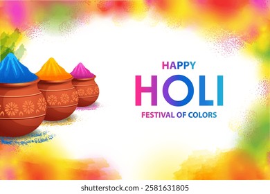 easy to edit vector illustration of Colorful background for festival of colors Holi celebrated in India