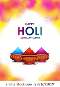 easy to edit vector illustration of Colorful background for festival of colors Holi celebrated in India