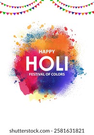 easy to edit vector illustration of Colorful background for festival of colors Holi celebrated in India